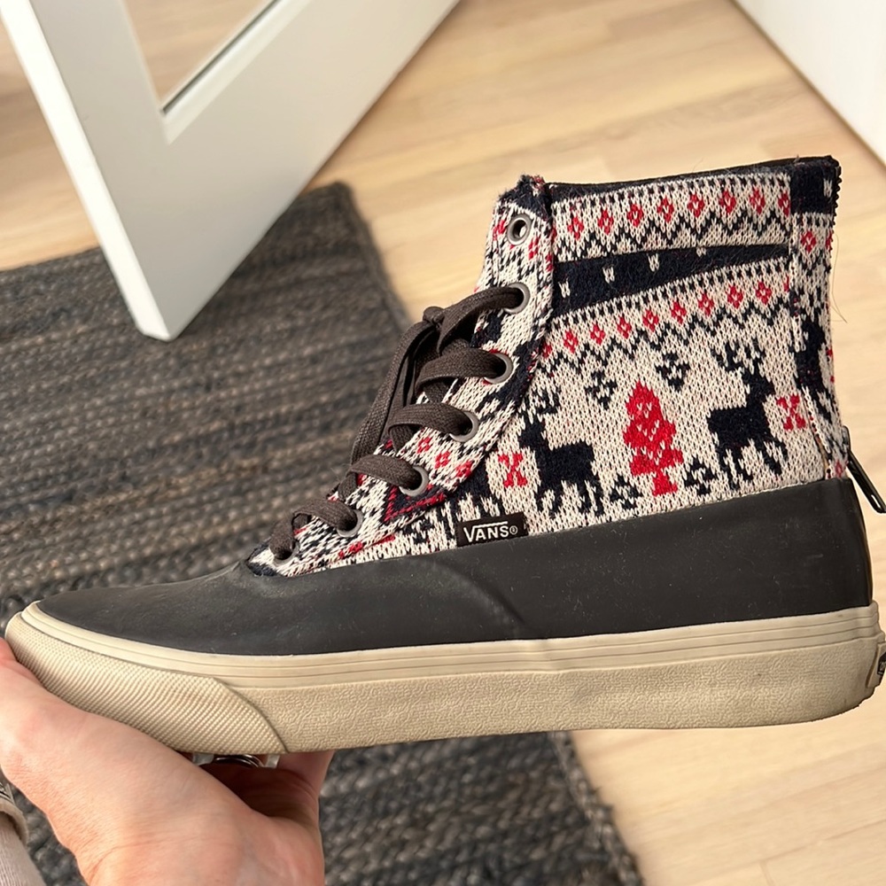 Vans - fair isle reindeer pattern. High tops.